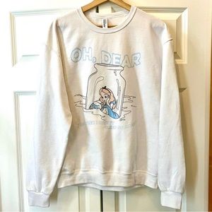 RARE! Alice in Wonderland Sweatshirt "I Do Wish I Hadn't Cried So Much" Size M